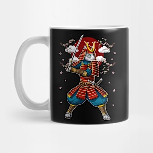 Japanese Cat Samurai Ninja Mug